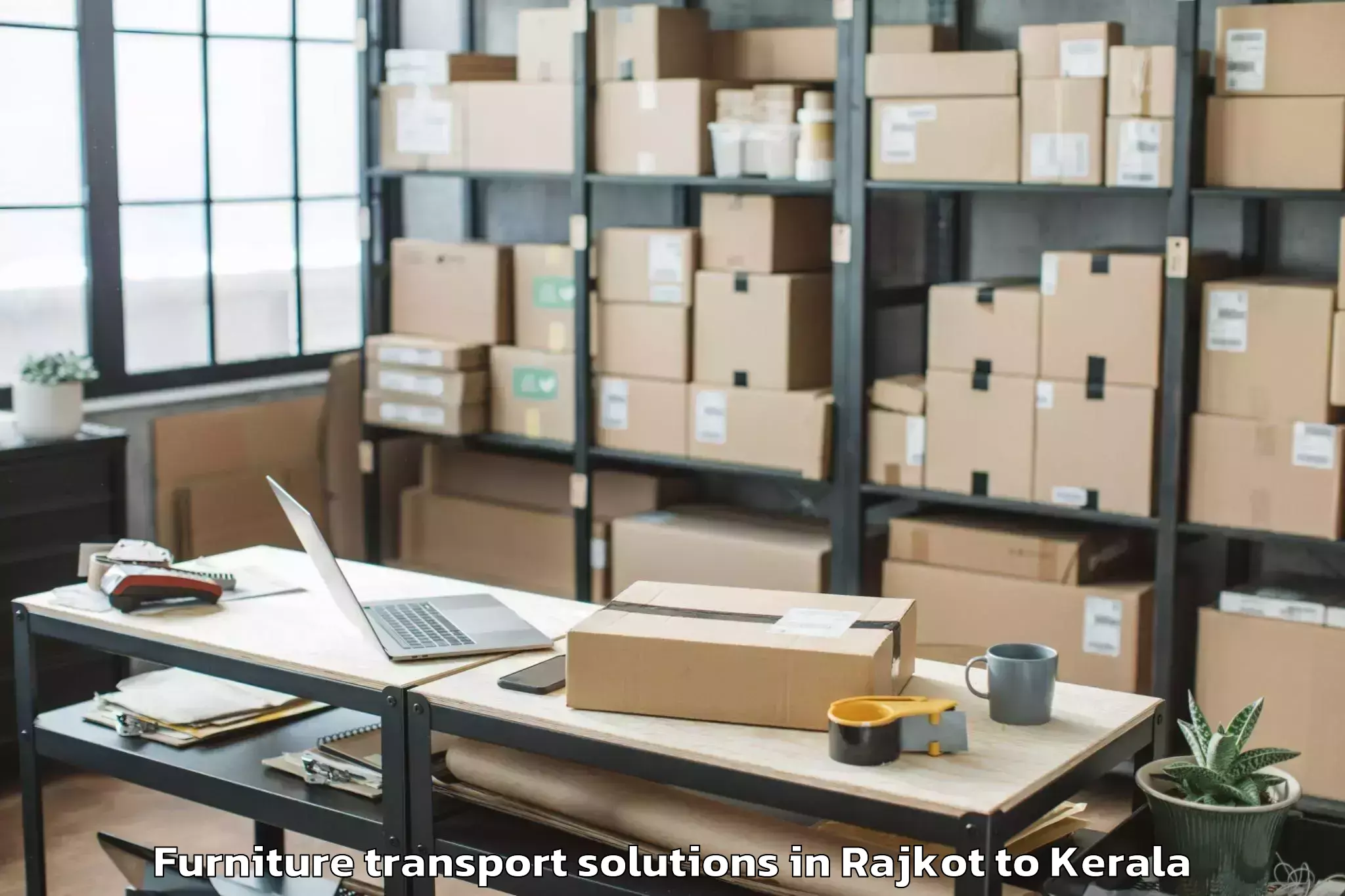 Book Rajkot to Kalavoor Furniture Transport Solutions